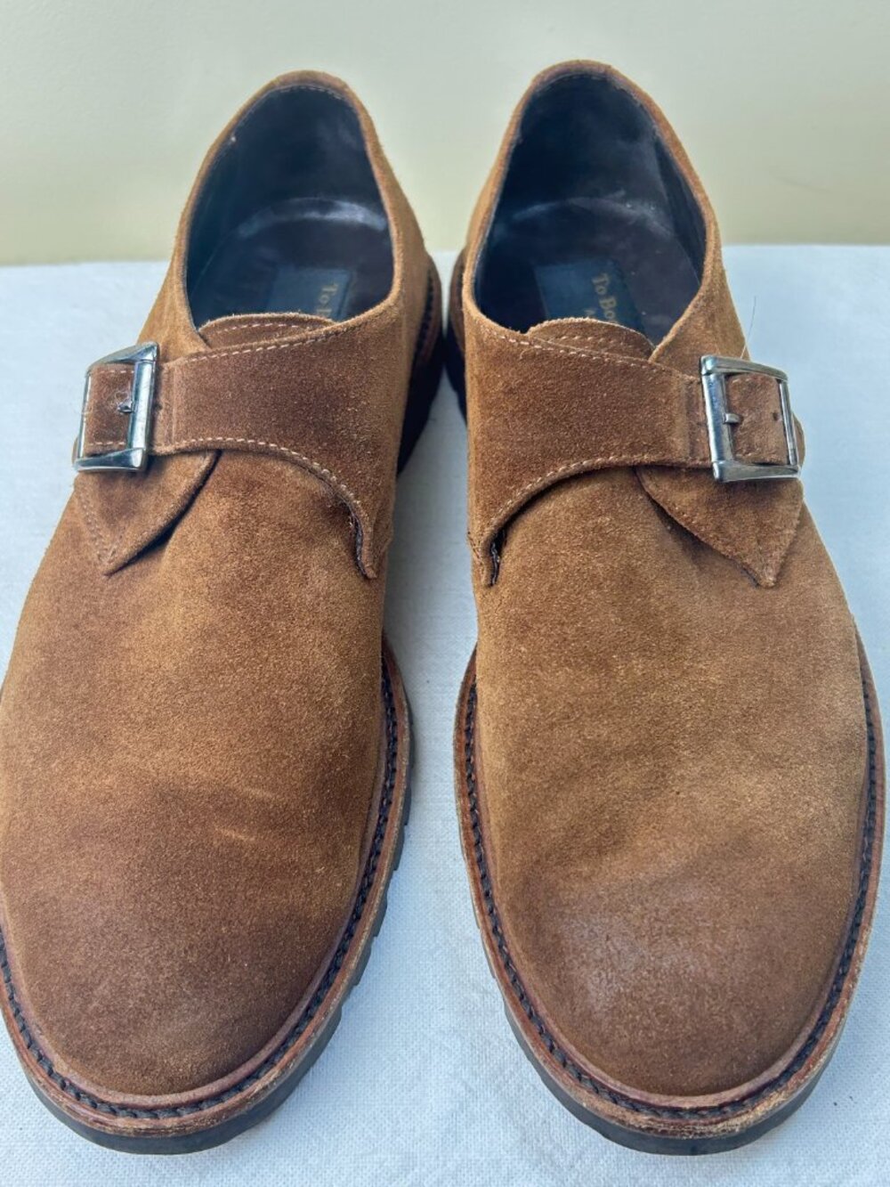 To Boot New York - Adam Derrick - Brown Suede Monk Strap Shoes Mens Size 8.